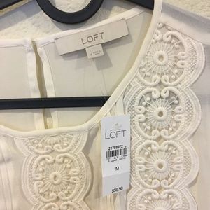 LOFT Tops - NWT LOFT 'Lacy' white bell sleeve top LOFT Tops - NWT LOFT 'Lacy' white bell sleeve top